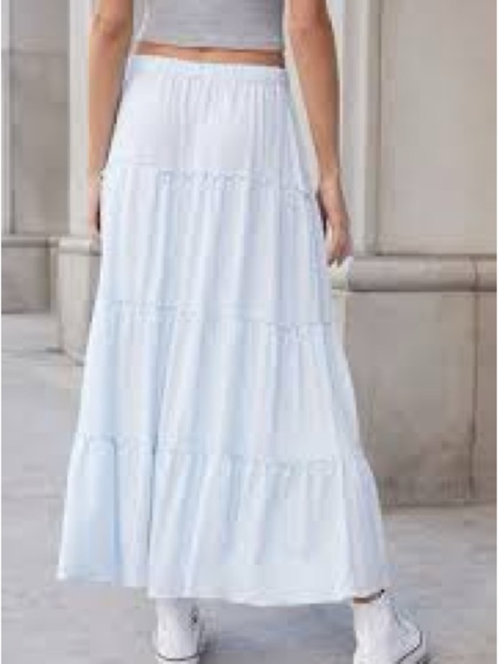 Brandy Melville Light Blue Tiered Maxi Skirt - Picture 2 of 6